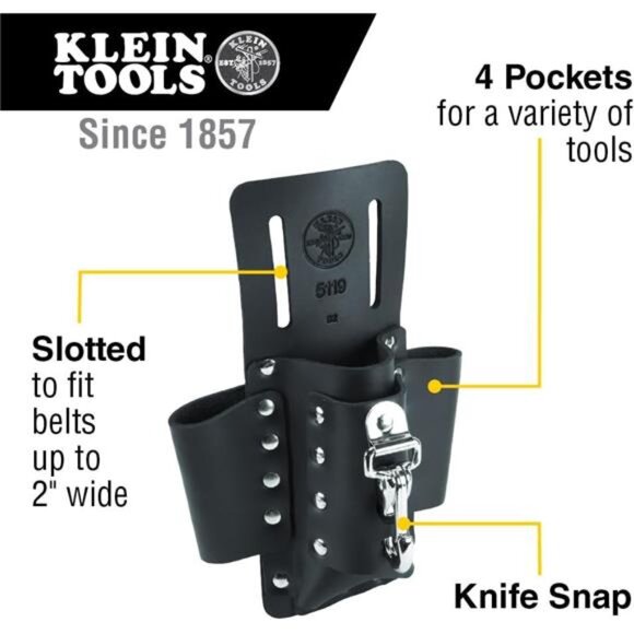 Tools 5119 Tool Pouch, Multi Tool Holder with 4 Pockets and Knife Holder - Picture 2 of 6